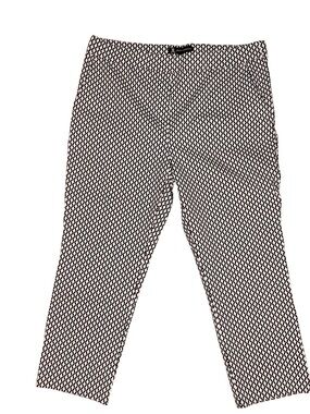 Jules & Leopold Black and White Printed Tailored Pants - Size XL